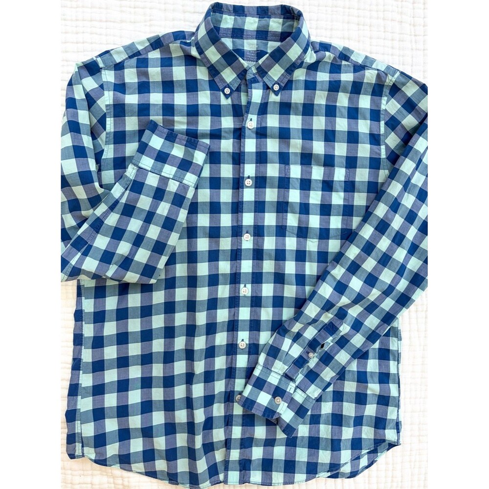 J.Crew Lightweight Gingham Button Down Shirt Large Slim Fit